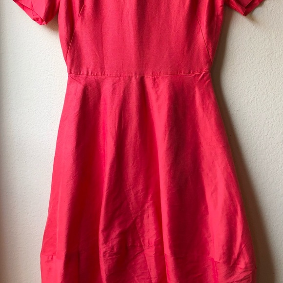 COS Women's Red Dress With Cocoon skirt CORAL - 4 - Picture 6 of 15